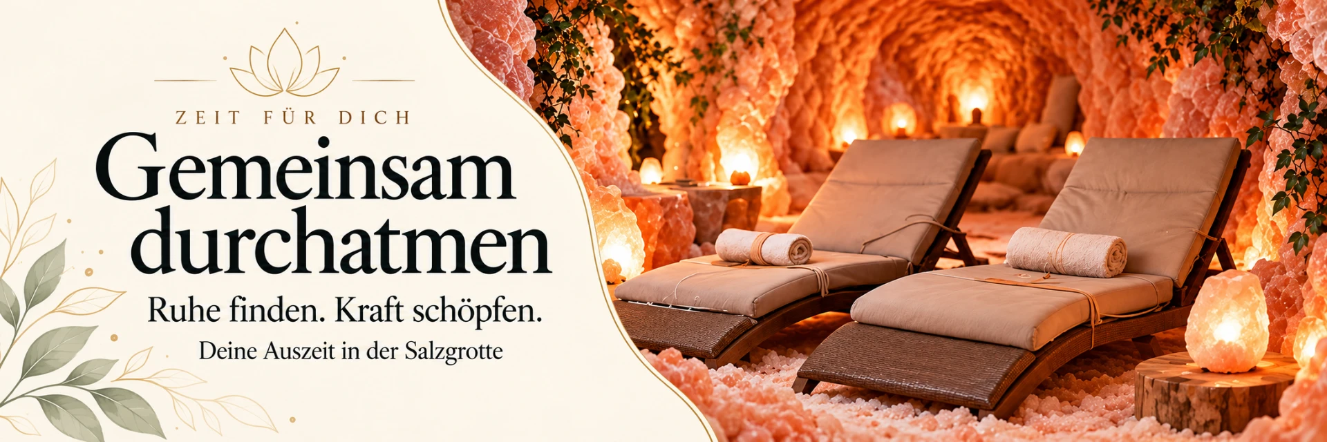 Kampagnenmotiv „Gemeinsam durchatmen“ – Ruhe finden. Kraft schöpfen. Deine Auszeit in der Salzgrotte.
