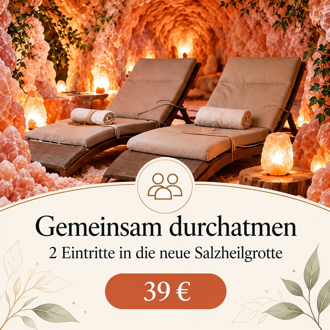 Gemeinsam durchatmen – 2 Eintritte in die neue Salzheilgrotte für 39 Euro